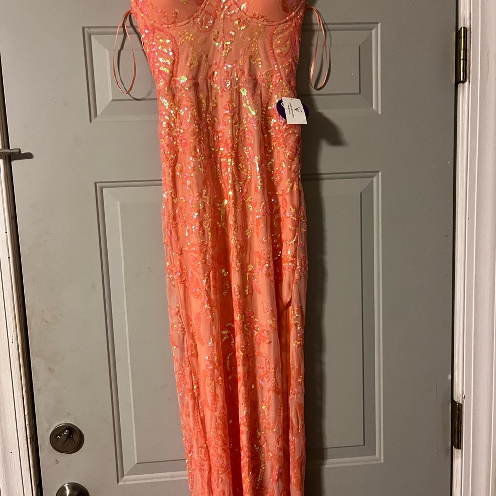 Windsor Coral Sequin Dress